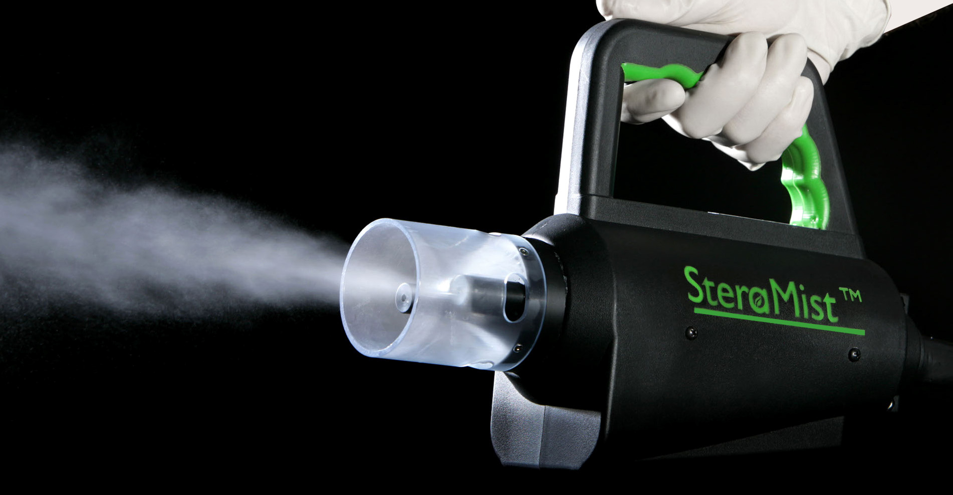 SteraMist disinfection nozzle spraying mist